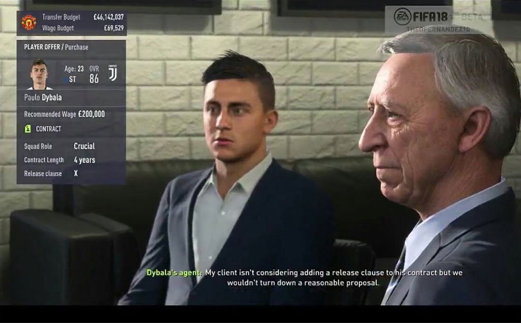 FIFA 18 career mode leaks